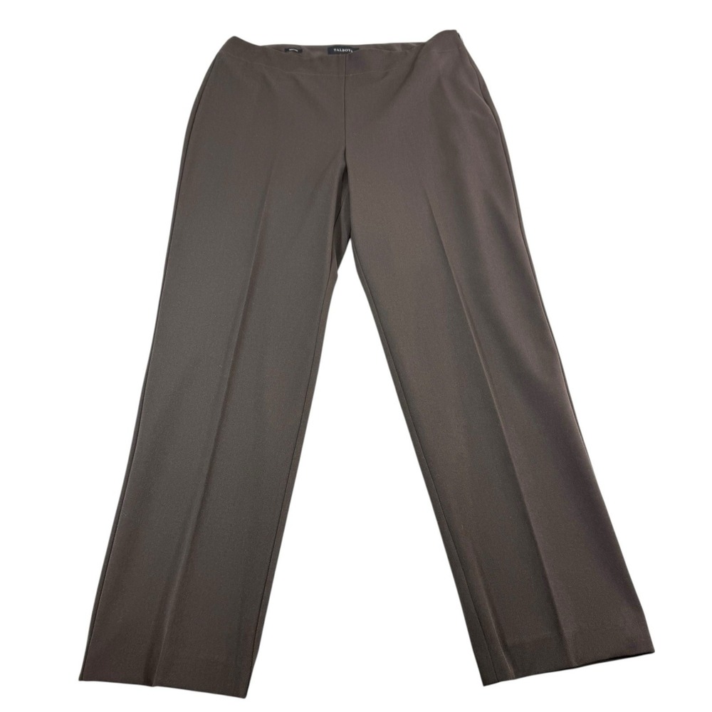 NWT Talbots Heritage Dress Pants Womens 14 Brown Stretch Career Straight Leg